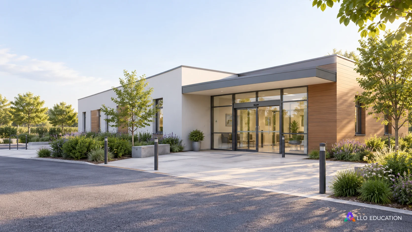 Petit bâtiment de proximité générique avec entrée de plain-pied.